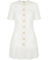 Rebecca Vallance - Clarisse Bouclé Cotton-Blend Mini Dress - Lyst