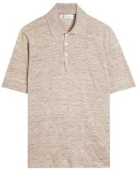 Brunello Cucinelli - Linen And Cotton-Blend Polo Shirt - Lyst