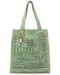Chloé - Summer Banana Logo Raffia Tote - Lyst