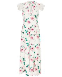 Alessandra Rich - Floral-Print Silk Maxi Dress - Lyst