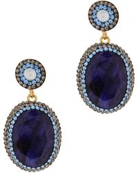 Soru Jewellery Sapphire 18kt Gold-plated Drop Earrings - Blue