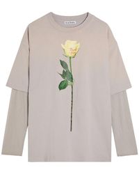 Acne Studios - Edra Printed Layered Mesh And Cotton T-Shirt - Lyst