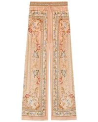 Zimmermann - Roselight Printed Wide-Leg Silk Trousers - Lyst
