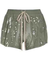 Rick Owens - Ricamati Embellished Stretch-Tulle Shorts - Lyst
