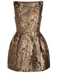 De La Vali - Pampero Leopard-Print Satin-Twill Mini Dress - Lyst