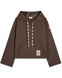 Moncler - Hooded Cotton-Blend Sweatshirt - Lyst