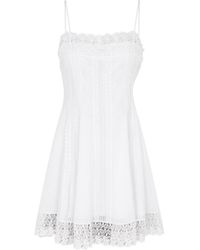 Charo Ruiz - Ornella Lace-trimmed Cotton-blend Mini Dress - Lyst
