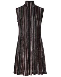 Missoni - Striped Embellished Fine-knit Mini Dress - Lyst