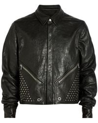 Rick Owens Porterville Alice Strobe Leather Jacket in Black for