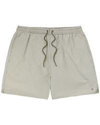 Calvin Klein - Logo-Embroidered Striped Seersucker Swim Shorts - Lyst