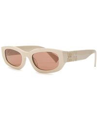 Miu Miu - Glimpse Rectangle-Frame Sunglasses - Lyst