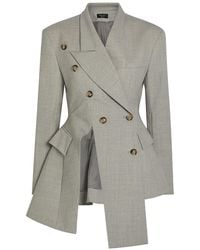 A.W.A.K.E. MODE - Asymmetric Double-Breasted Stretch-Wool Blazer - Lyst