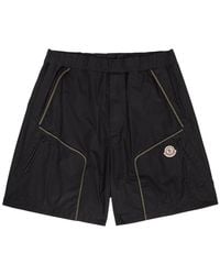 Moncler - Logo Contrast-Stitch Cotton-Poplin Shorts - Lyst