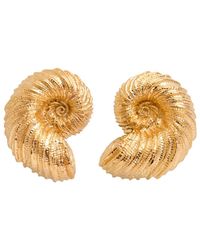 Joanna Laura Constantine - Statement Seashell 18Kt-Plated Stud Earrings - Lyst