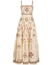 Agua Bendita - Lina Printed Linen Maxi Dress - Lyst