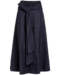 Gabriela Hearst - Zivan Cotton And Linen-Blend Midi Skirt - Lyst