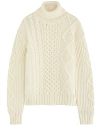 Moncler - Dolcevita Cable-Knit Wool Jumper - Lyst