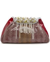 Dries Van Noten - Blossom Embellished Snake-Effect Leather Shoulder Bag - Lyst