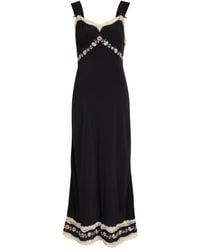 RIXO London - Lucie Floral-Embroidered Chiffon Midi Dress - Lyst