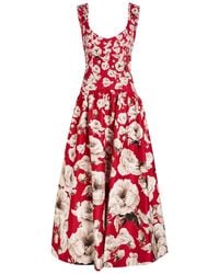 Alice + Olivia - Oriana Floral-Print Stretch-Cotton Maxi Dress - Lyst