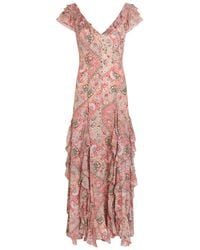 RIXO London - Ambika Patterned Silk-Chiffon Maxi Dress - Lyst