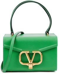 Valentino Garavani Alcove Small Green Leather Box Bag