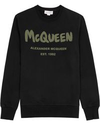 Alexander McQueen - Graffiti Logo-Print Cotton Sweatshirt - Lyst