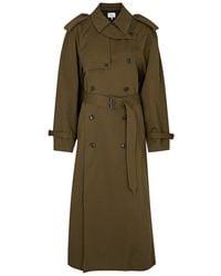 FRAME - Double-breasted Wool Trench Coat - Lyst