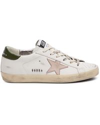 Golden Goose - Super-Star Distressed Leather Sneakers - Lyst