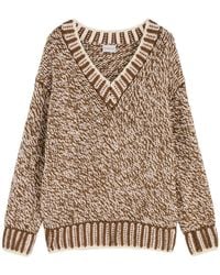 Moncler - Ribbed Wool-Blend V-Neck Jumper - Lyst
