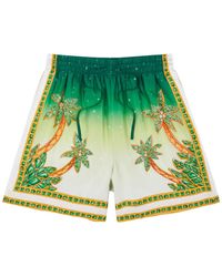 Casablancabrand - Joyaux D'afrique Printed Silk-satin Shorts - Lyst