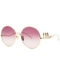 Chloé - Logo Round-Frame Sunglasses - Lyst