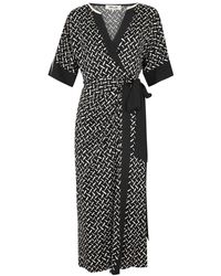 Diane von Furstenberg - Dorothea Printed Jersey Midi Wrap Dress - Lyst