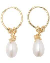 Completedworks - Pearl And 18Kt Vermeil Hoop Earrings - Lyst