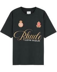Rhude - Script Printed Cotton T-Shirt - Lyst