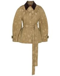 Erdem - Floral-Jacquard Belted Cotton Jacket - Lyst