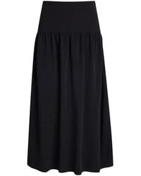 Vince - Pleated Stretch-Knit Midi Skirt - Lyst