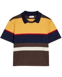 Versace - Logo-Embroidered Striped Cotton Polo T-Shirt - Lyst