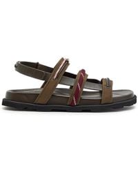 Moncler - Vera Isla Grosgrain And Leather Sandals - Lyst