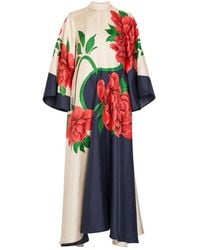 La DoubleJ - Magnifico Printed Silk Maxi Dress - Lyst
