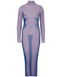 Jean Paul Gaultier - Trompe L'Oeil Ribbed Wool-Blend Midi Dress - Lyst