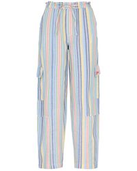 Damson Madder - Sicily Striped Cotton-Blend Cargo Trousers - Lyst