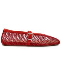 Alaïa - Mesh And Suede Ballet Flats - Lyst