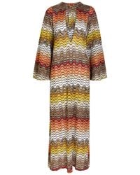 Missoni - Zigzag Metallic-Knit Maxi Cover-Up Dress - Lyst