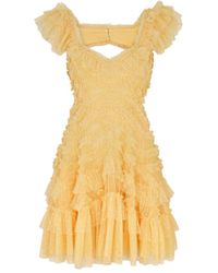Needle & Thread - Lola Ruffled Tulle Mini Dress - Lyst