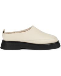 Wandler Rosa Shearling-lined Leather Backless Loafers - White