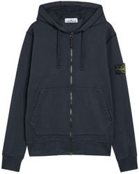 Stone Island - Hooded Logo Cotton Sweatshirt - Lyst