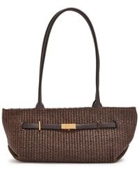 DeMellier - The New York Raffia And Leather Shoulder Bag - Lyst