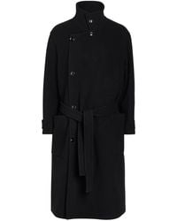 Lemaire - Belted Wool Wrap Coat - Lyst