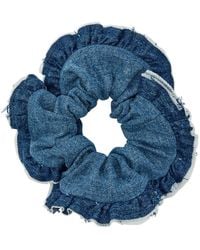 Ganni - Logo-Embroidered Scrunchie - Lyst